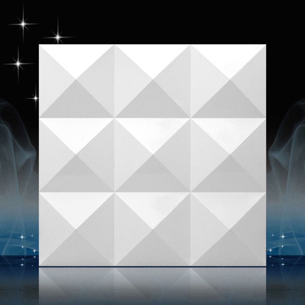 Pvc Panel Background - Panel Dinding 3D Putih 50*50cm Tekstur